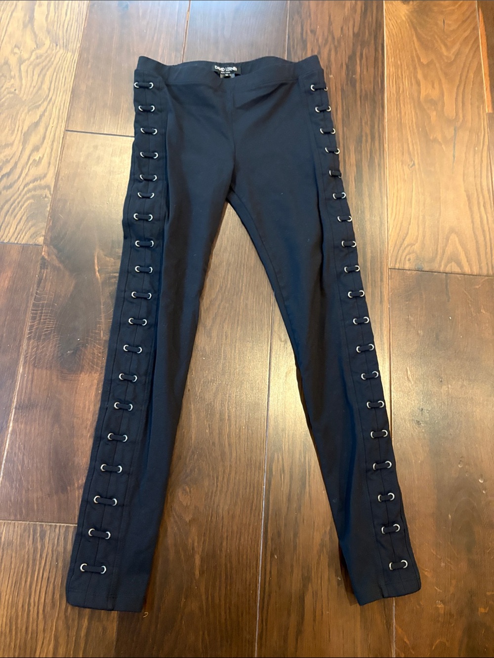 David Lerner Black Stretch Leggings with Branded Waistband